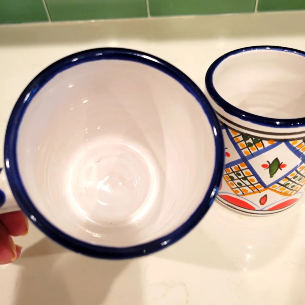 SET OF 2 TANSANIAN CERAMIC COFFEE CUPS